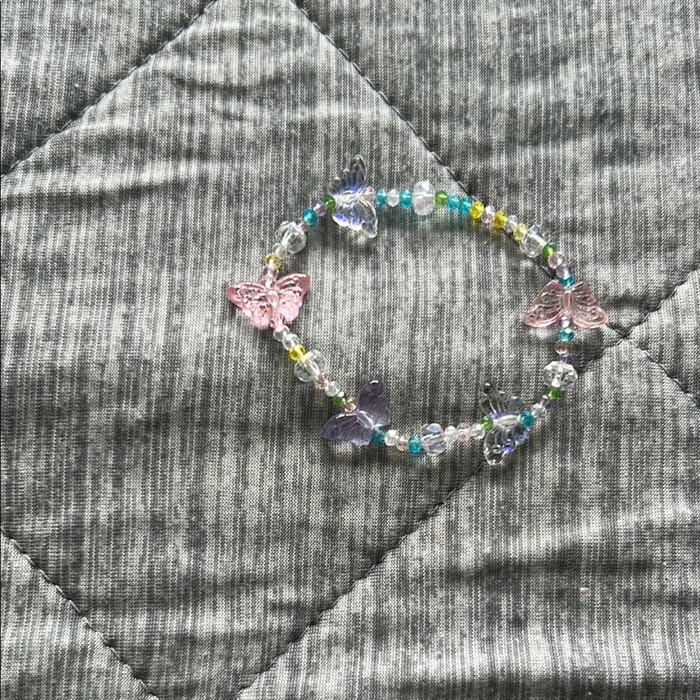 Glass Inspired Butterfly-Style Bead Bracelet